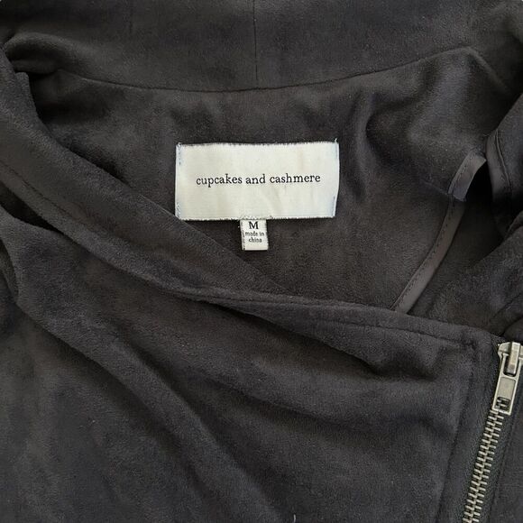 Cupcakes and Cashmere Feux Suede Moto Jacket Medium - Picture 10 of 10